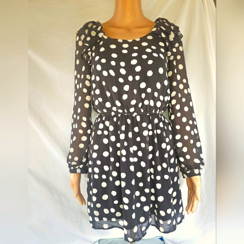 Polka Dot Black and White Dress